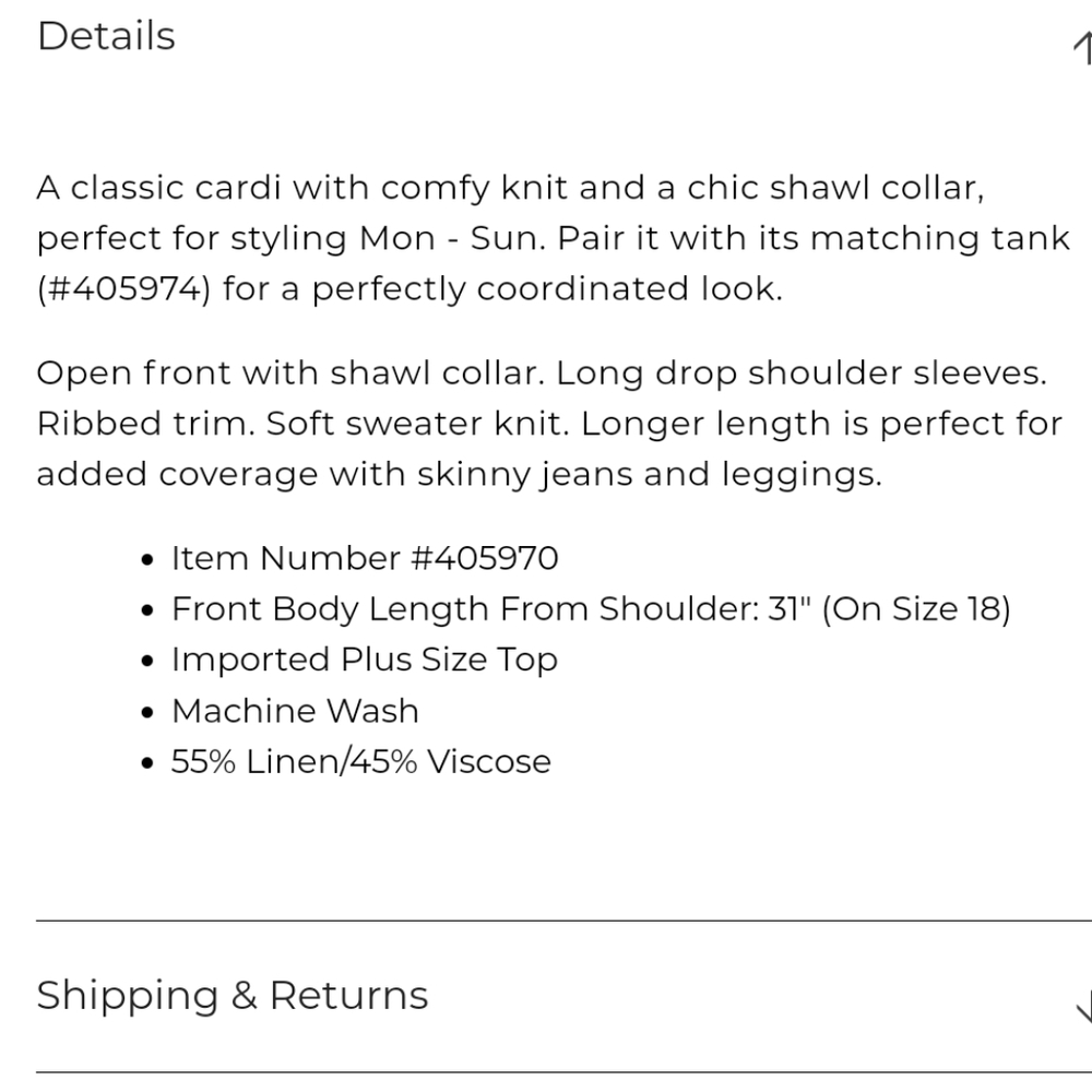 Lane Bryant Open-Front Cardigan & Shell - Picture 4 of 4